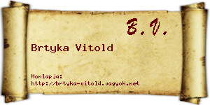 Brtyka Vitold névjegykártya