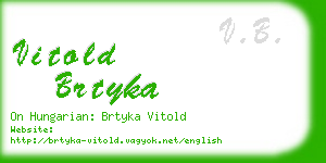 vitold brtyka business card